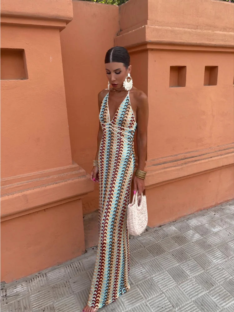 Naama-Lee™ | Backless V-Neck Maxi Dress 2
