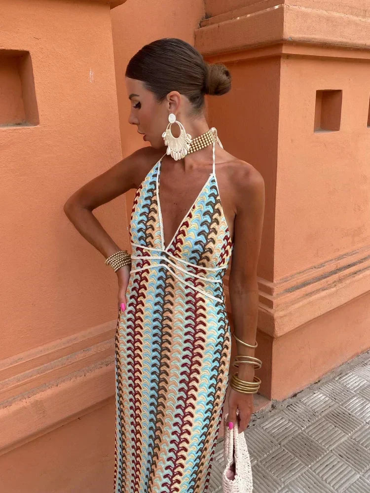 Naama-Lee™ | Backless V-Neck Maxi Dress 3
