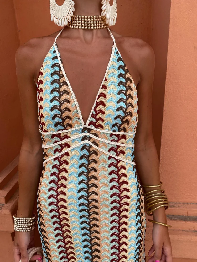 Naama-Lee™ | Backless V-Neck Maxi Dress 4