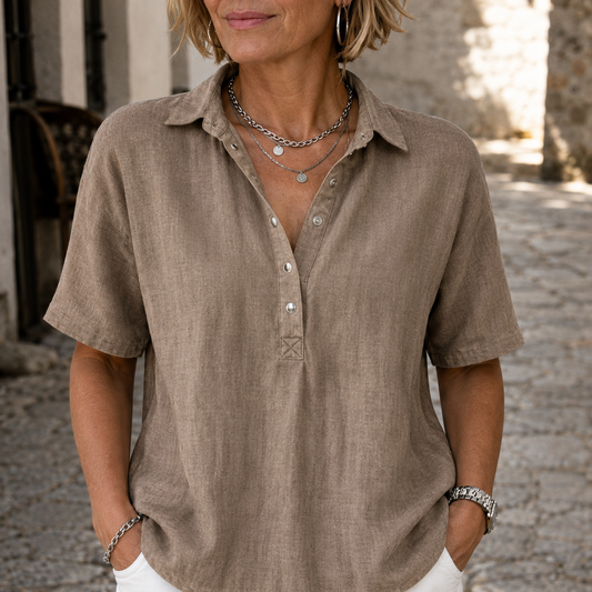 Nawel - Elegant shirt with collar and buttons 0