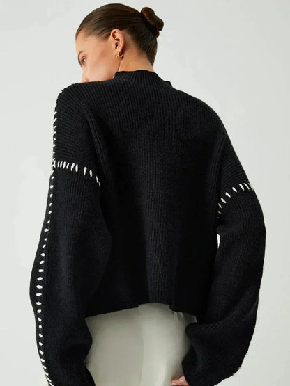Nia | Women's Oversized Cozy Turtleneck Pullover Sweater