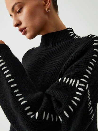 Nia | Women's Oversized Cozy Turtleneck Pullover Sweater
