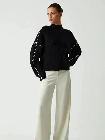 Nia | Women's Oversized Cozy Turtleneck Pullover Sweater