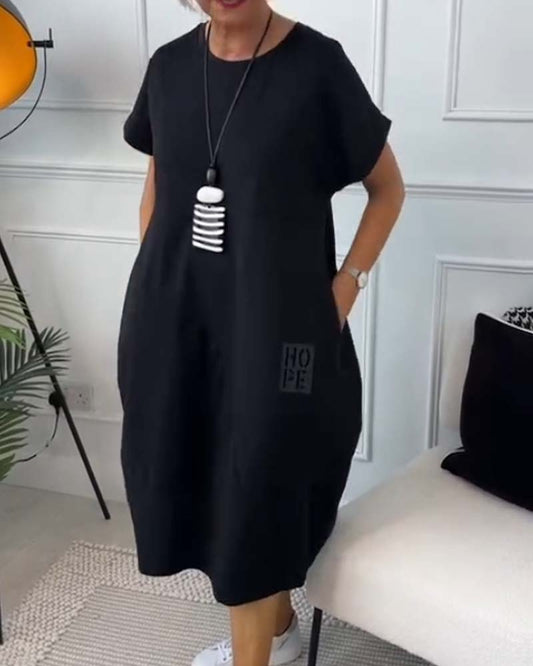 Nicola | Long Sleeve White Midi Dress for Effortless Style and Comfort 0