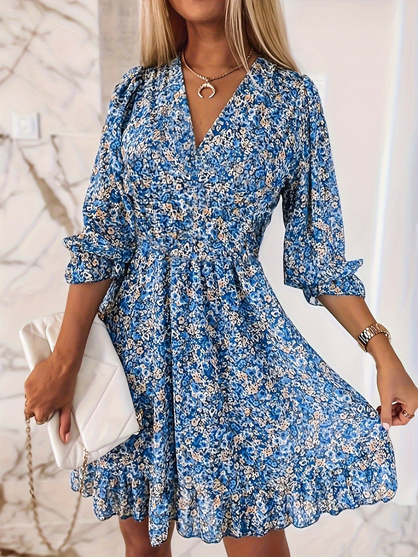 Nissia™ | Floral Ruffle Mini Dress 3