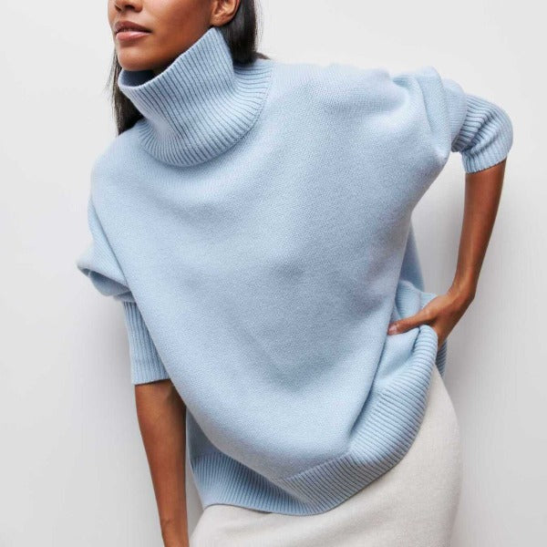 Noa | Women's Turtleneck Sweater Relaxed-Fit Chunky Knit Pullover