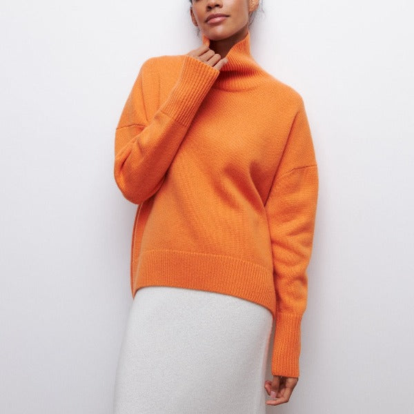 Noa | Women's Turtleneck Sweater Relaxed-Fit Chunky Knit Pullover