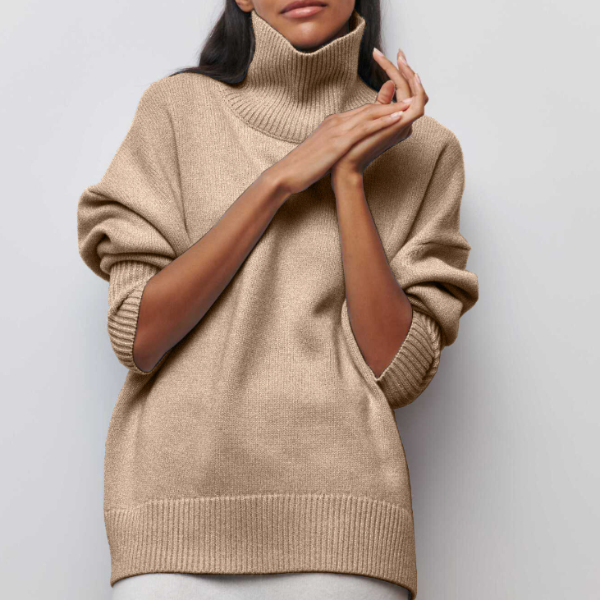 Noa | Women's Turtleneck Sweater Relaxed-Fit Chunky Knit Pullover