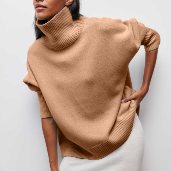 Noa | Women's Turtleneck Sweater Relaxed-Fit Chunky Knit Pullover