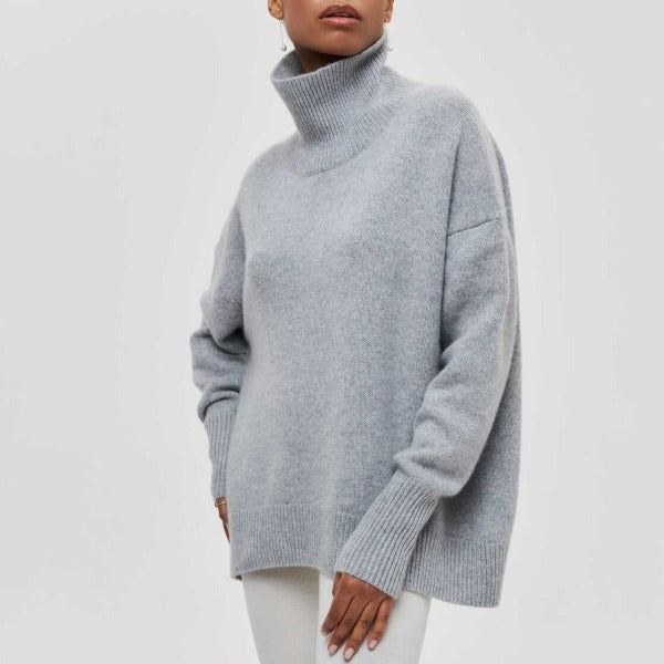 Noa | Women's Turtleneck Sweater Relaxed-Fit Chunky Knit Pullover