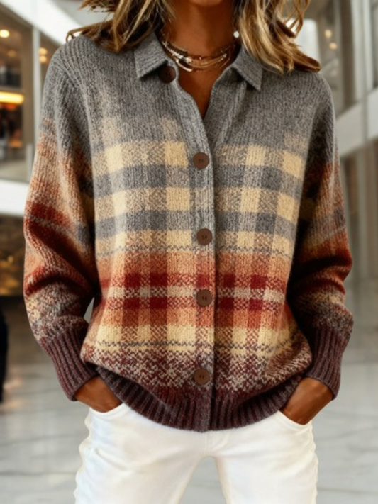 Nora | Rustic Plaid Cardigan