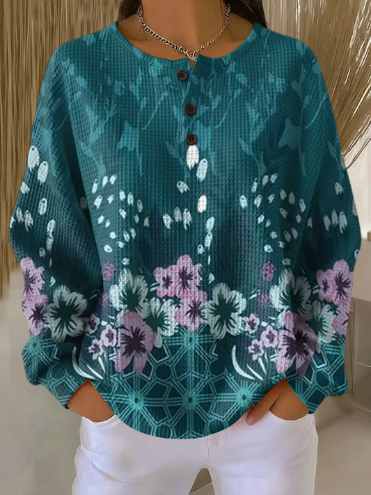 Nora | Sweater with Floral Color Pattern 0