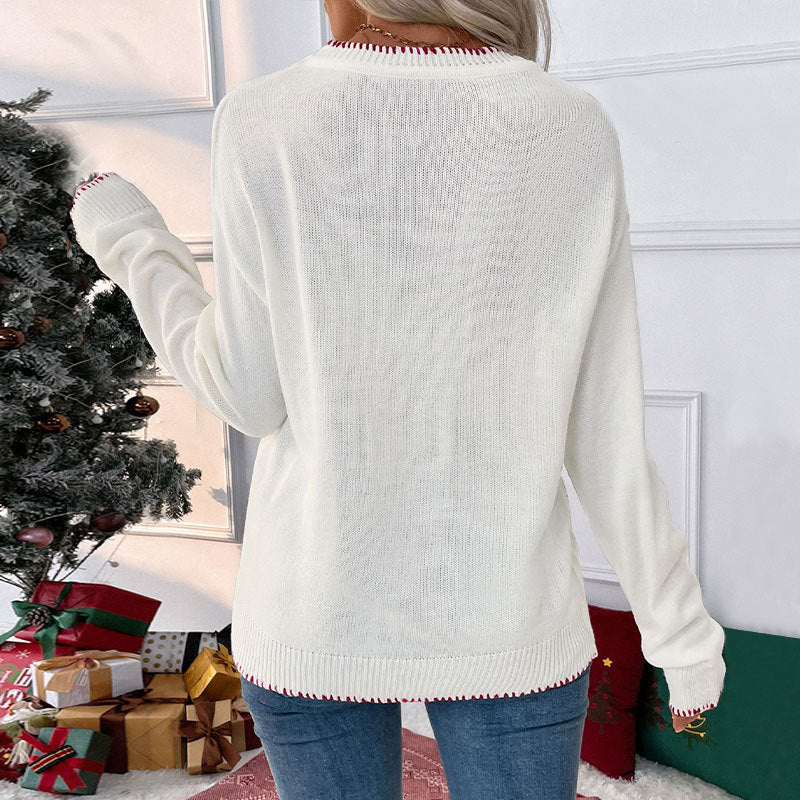 Sandra | Christmas Sweater with Embroidered Bow for Women