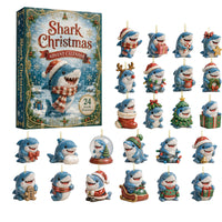 Shark Christmas Advent Calendar Christmas Gift Ornament Set