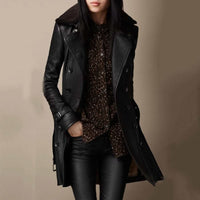 Antonia | Belted Longline Coat with Notch Collar for Women
