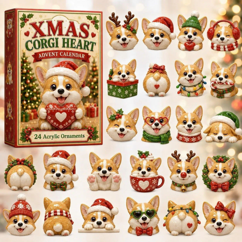 Kamille | Advent Calendar Christmas Gift Corgi Ornament Set