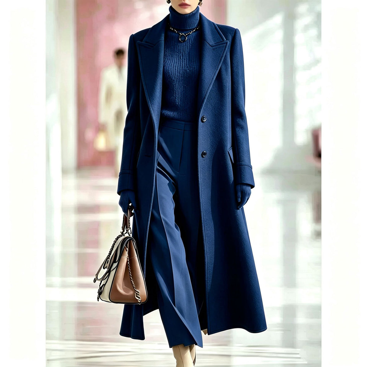Marissa | Notch Lapel Longline Tailored Coat for Women