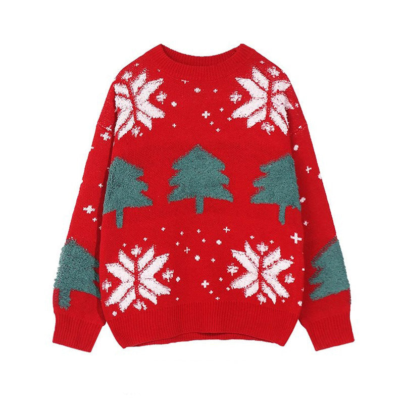 Lysandre | Christmas Sweater with Snowflake Tree Print for Women