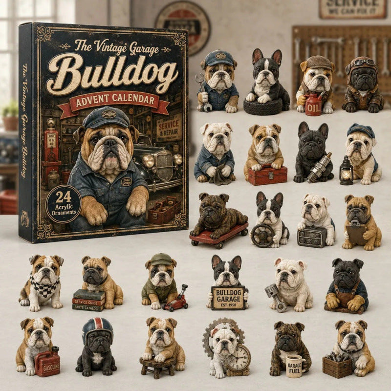 Baxter | Vintage Garage Bulldog Advent Calendar Christmas Gift
