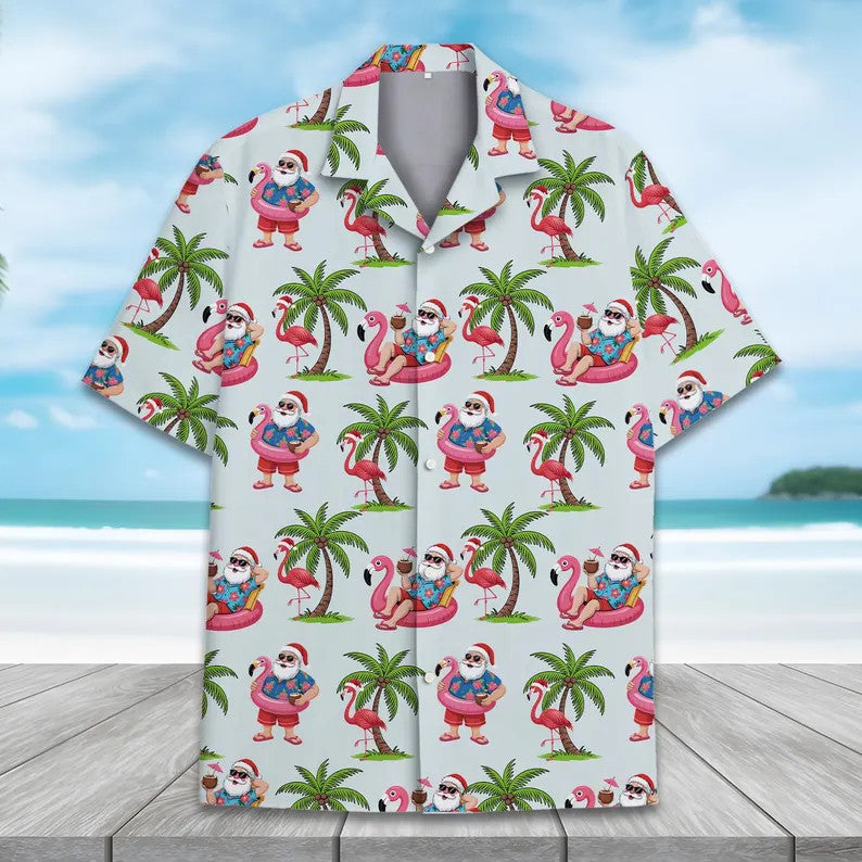 Lucien | Gingerbread Print Short Sleeve Christmas Blouse for Men