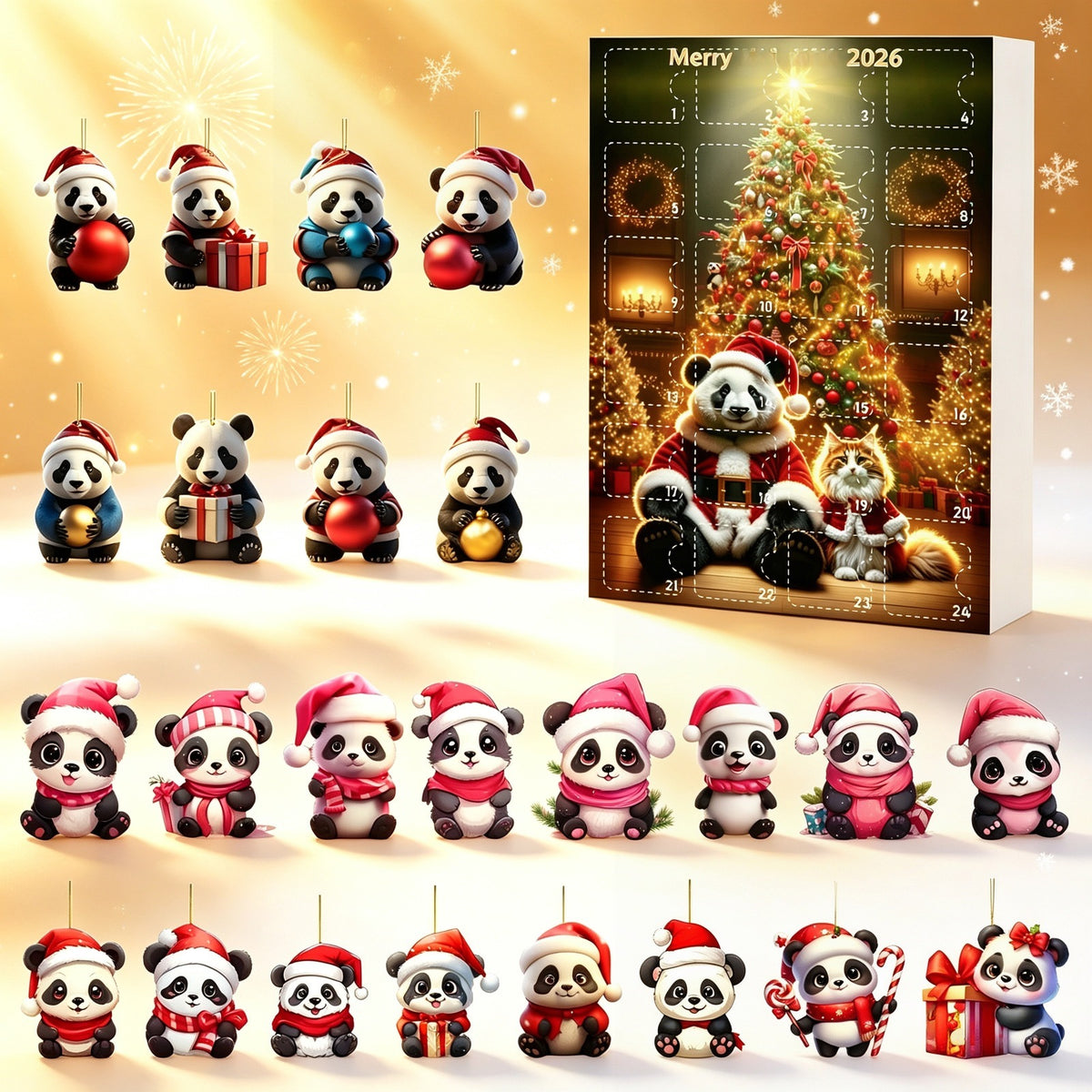 Sannie | Advent calendar christmas gift Panda Ornament Set