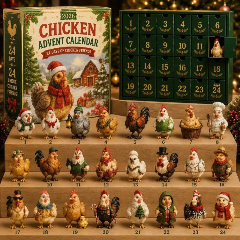 Veronique's 24-Day Chicken Figurine Advent Calendar Christmas Gift