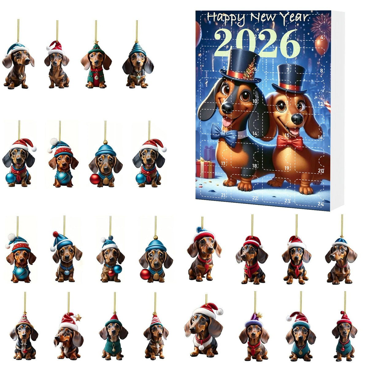 Nynke | 2026 Dachshund Advent Calendar Christmas Gift Box