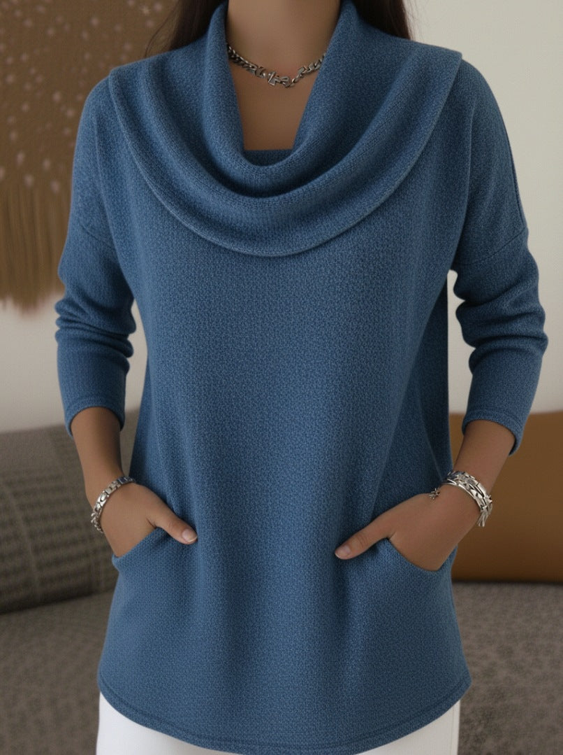 Jordyn | Cowl Neck Sweater Dress with Pockets for Women