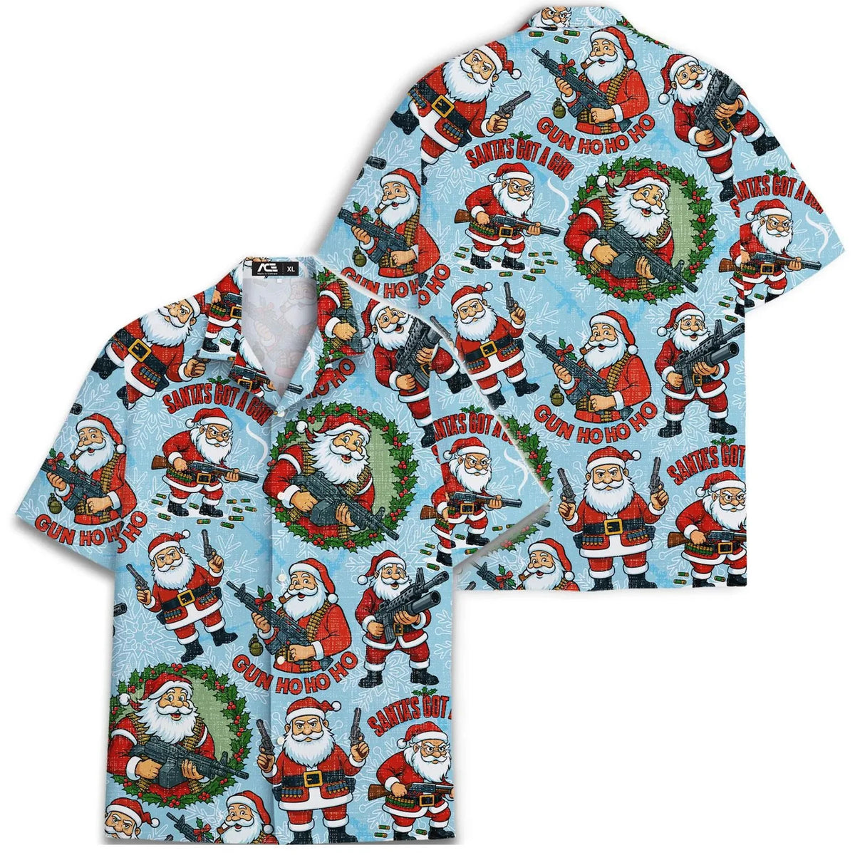 Lucien | Gingerbread Print Short Sleeve Christmas Blouse for Men