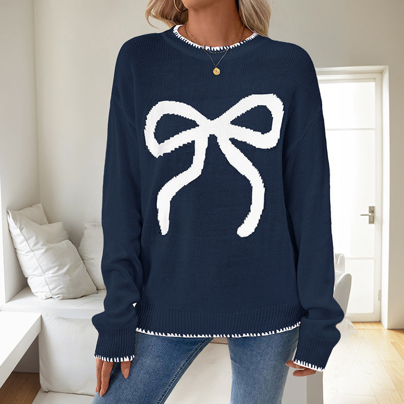 Sandra | Christmas Sweater with Embroidered Bow for Women