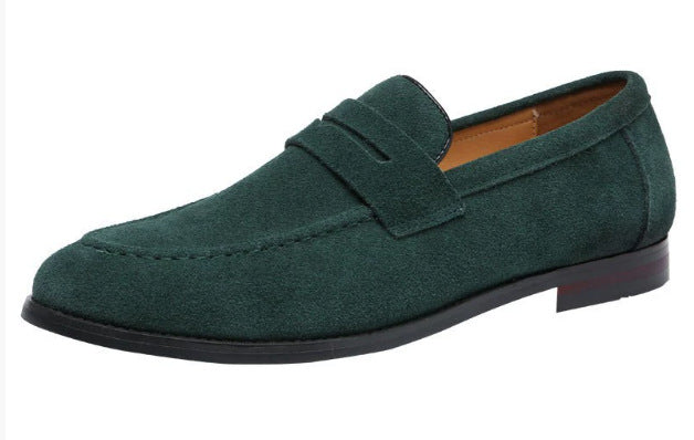 Adrian | Suede-Effect Penny Loafers with Apron Seam for Men