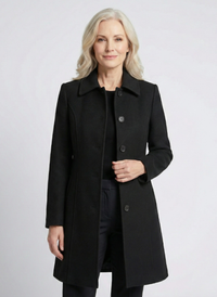 Rosalind | Women's Long Coat Fit-and-Flare Button Front Style