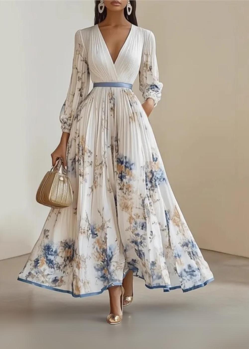 Paz™ | Timeless Floral Pleated Maxi Dress 0