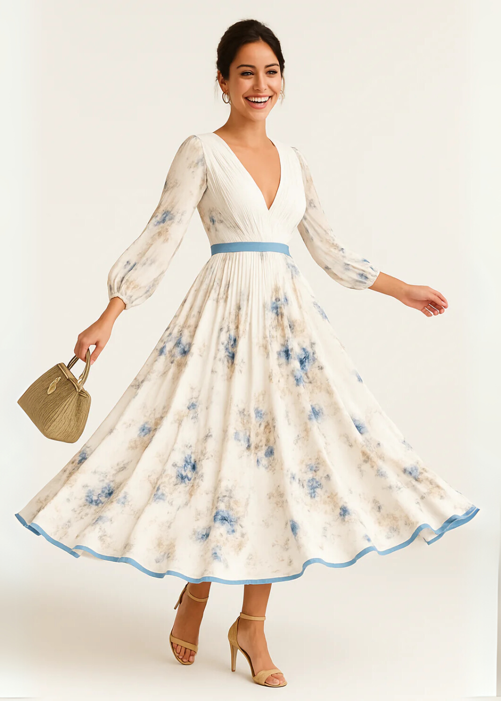 Paz™ | Timeless Floral Pleated Maxi Dress 4