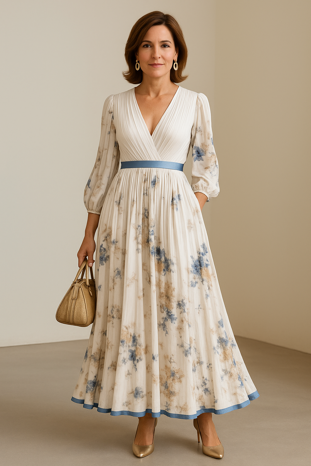 Paz™ | Timeless Floral Pleated Maxi Dress 5