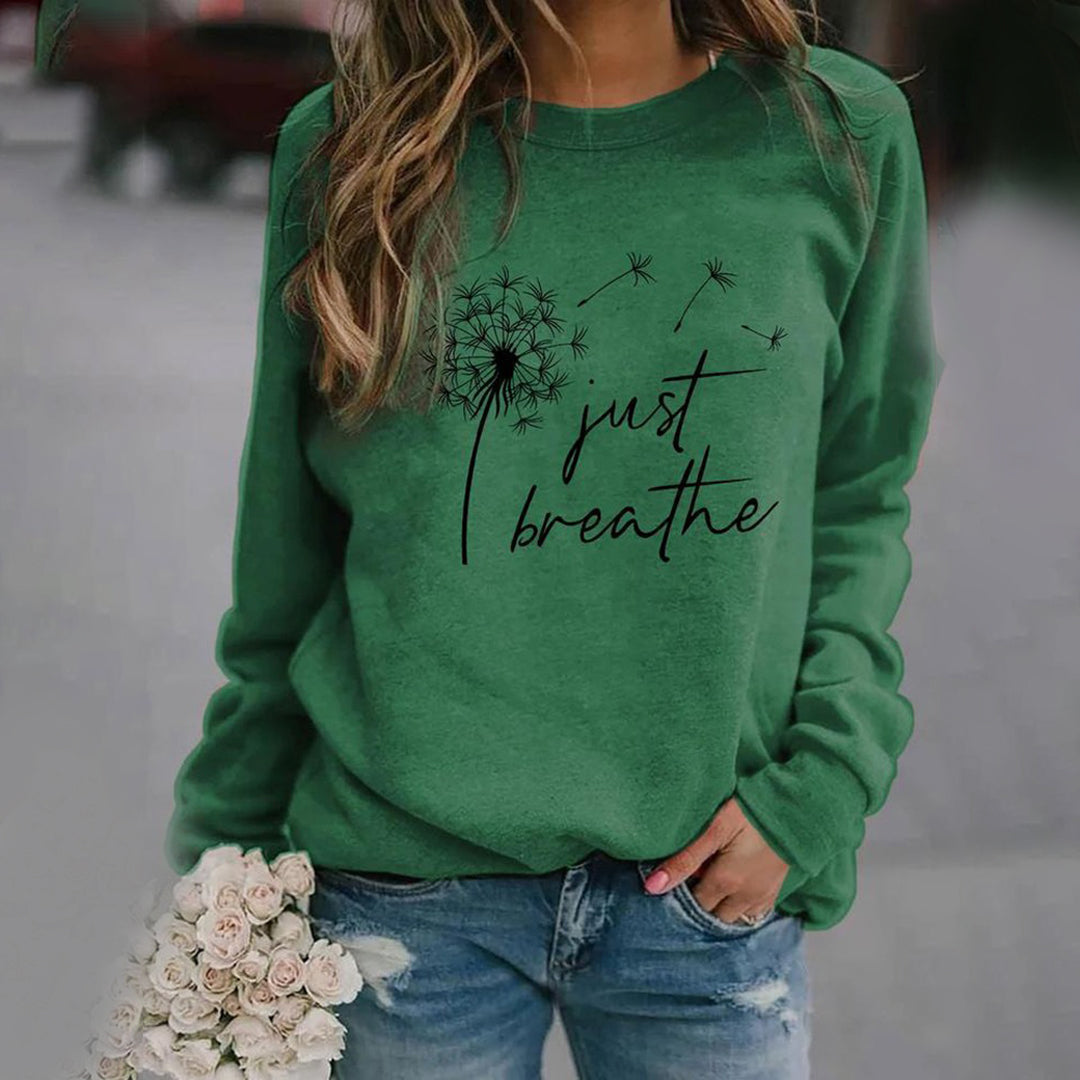 Nadelle | Ribbed Crew Neck Pullover Sweatshirt for Women