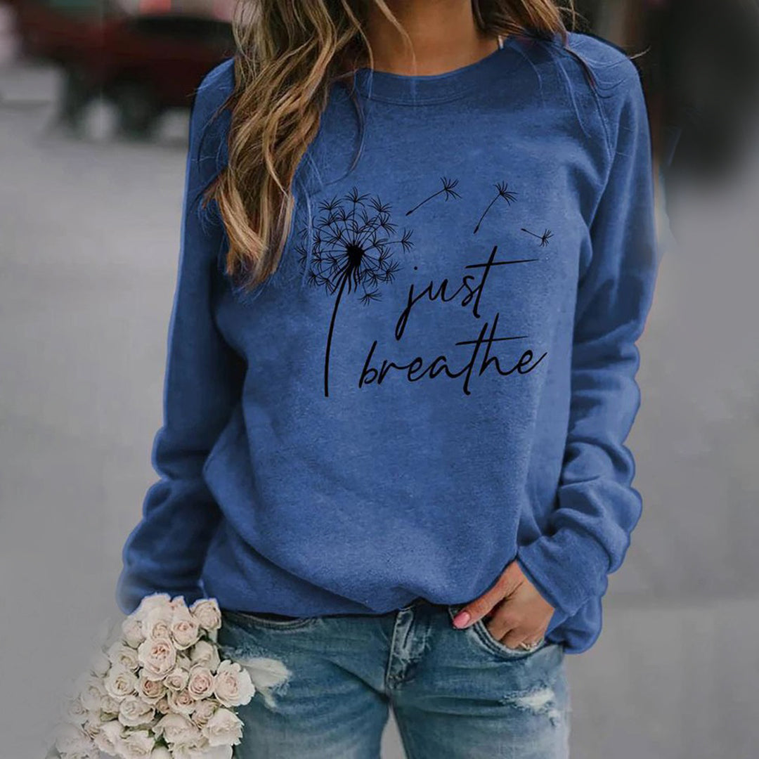 Nadelle | Ribbed Crew Neck Pullover Sweatshirt for Women