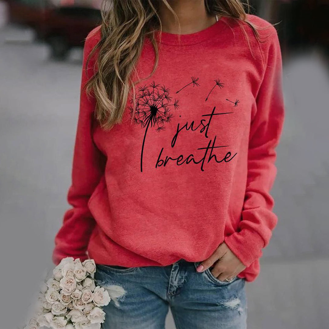 Nadelle | Ribbed Crew Neck Pullover Sweatshirt for Women