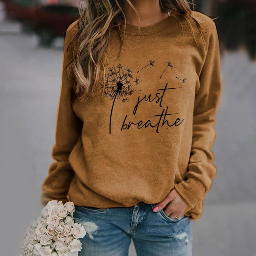 Nadelle | Ribbed Crew Neck Pullover Sweatshirt for Women
