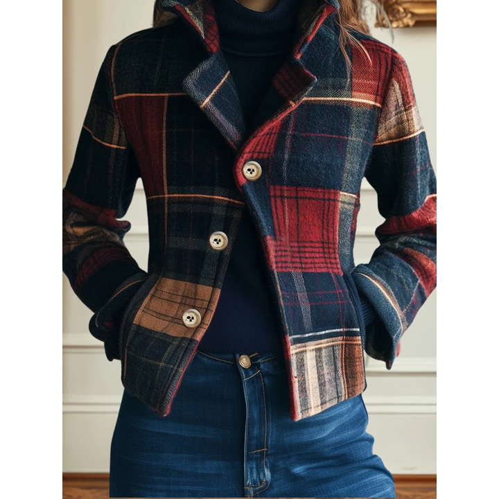 Retro Fit Plaid Wool Jacket | Timeless Warmth with Refined Elegance