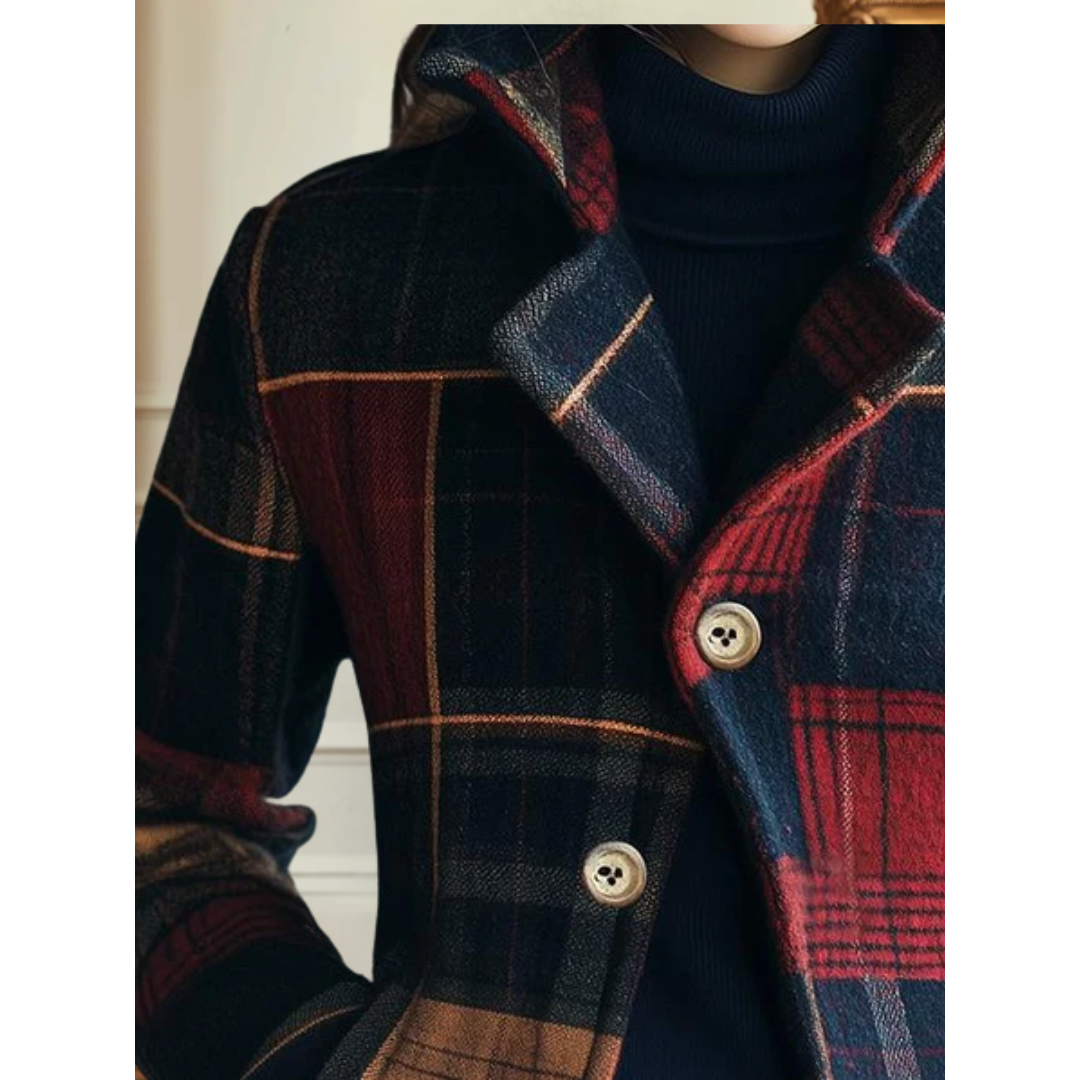 Retro Fit Plaid Wool Jacket | Timeless Warmth with Refined Elegance
