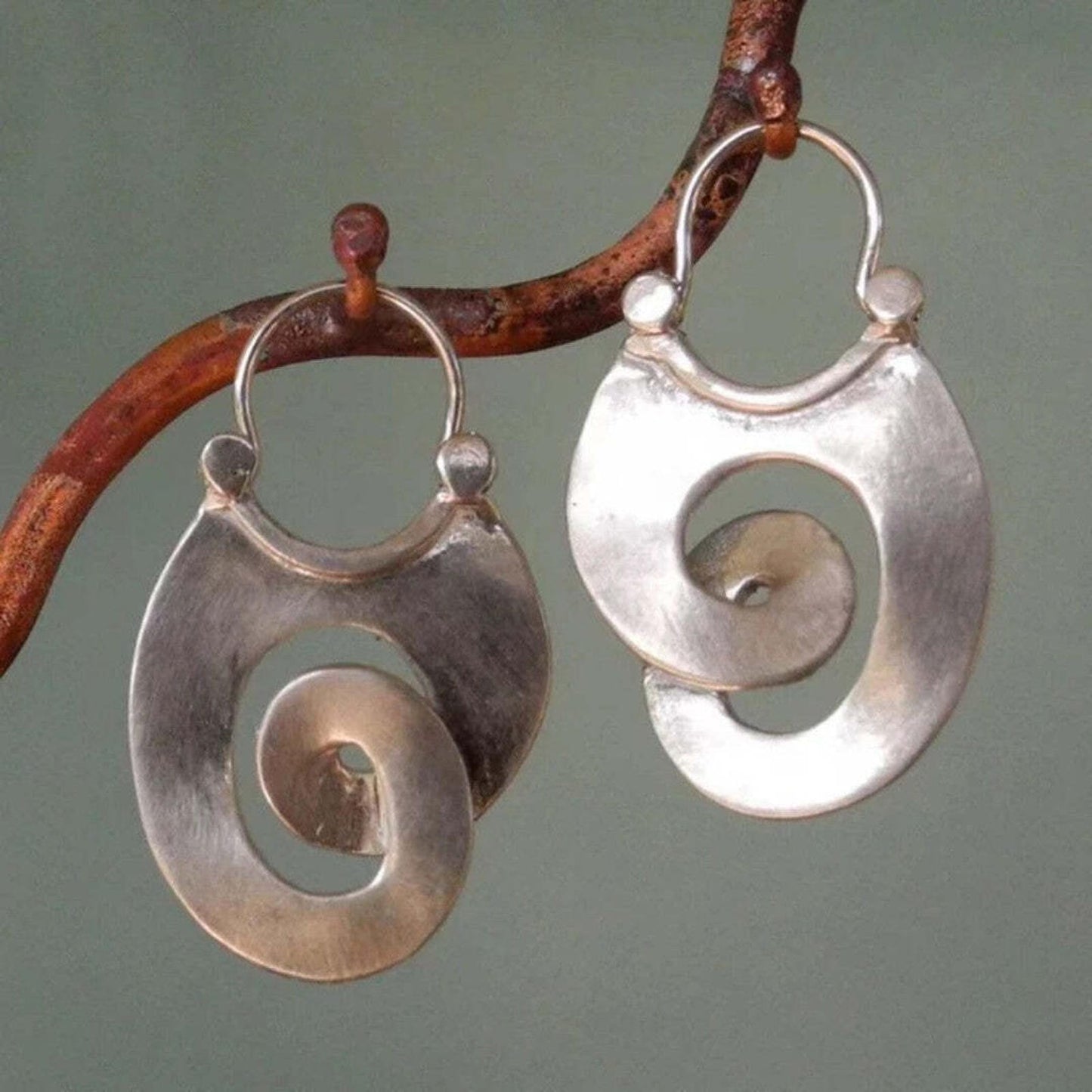 Retro Irregular Silver Earrings 0