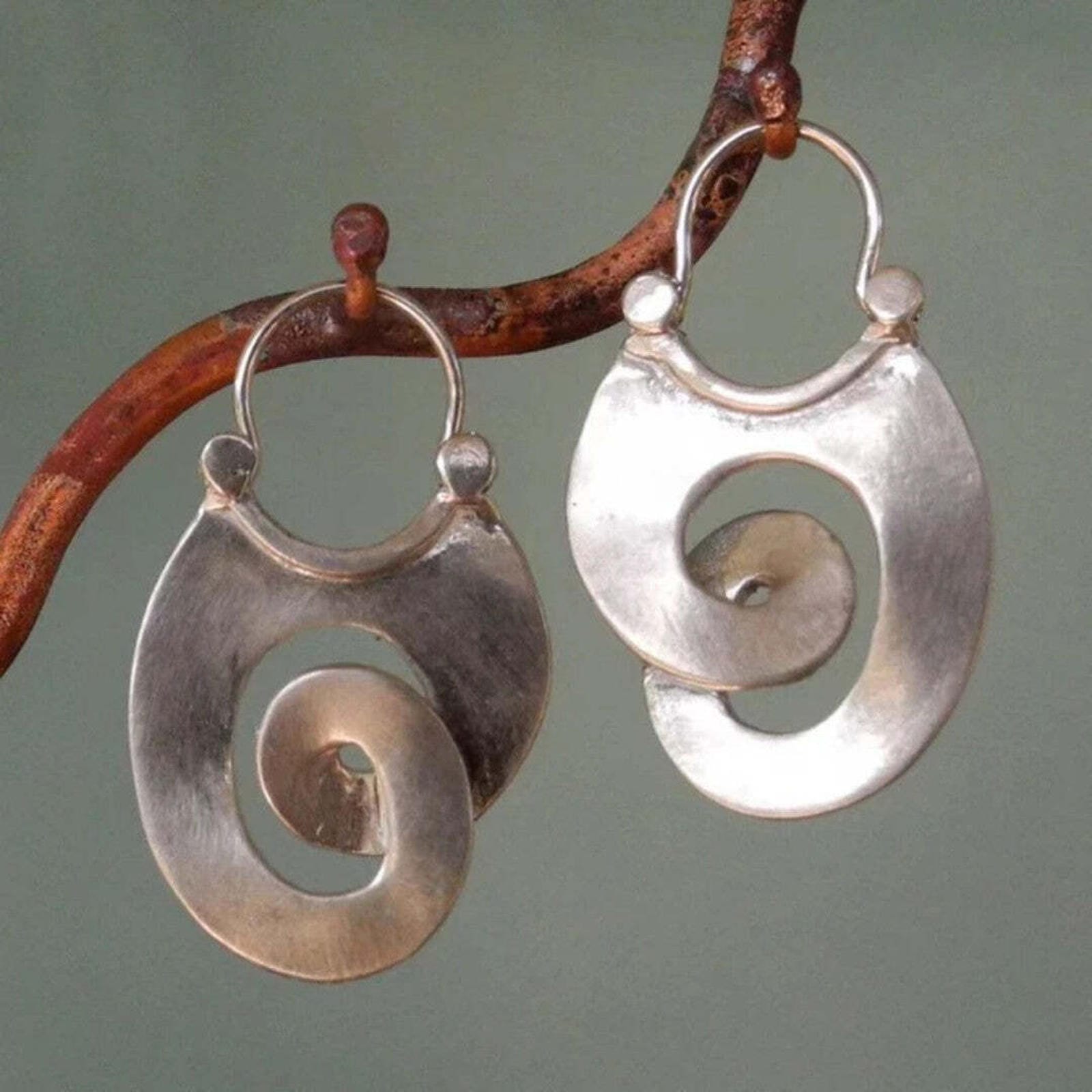 Retro Irregular Silver Earrings 0
