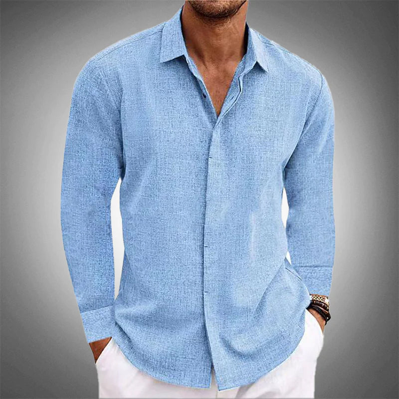 Hayes | Textured Collared Button-Front Shirt for Men