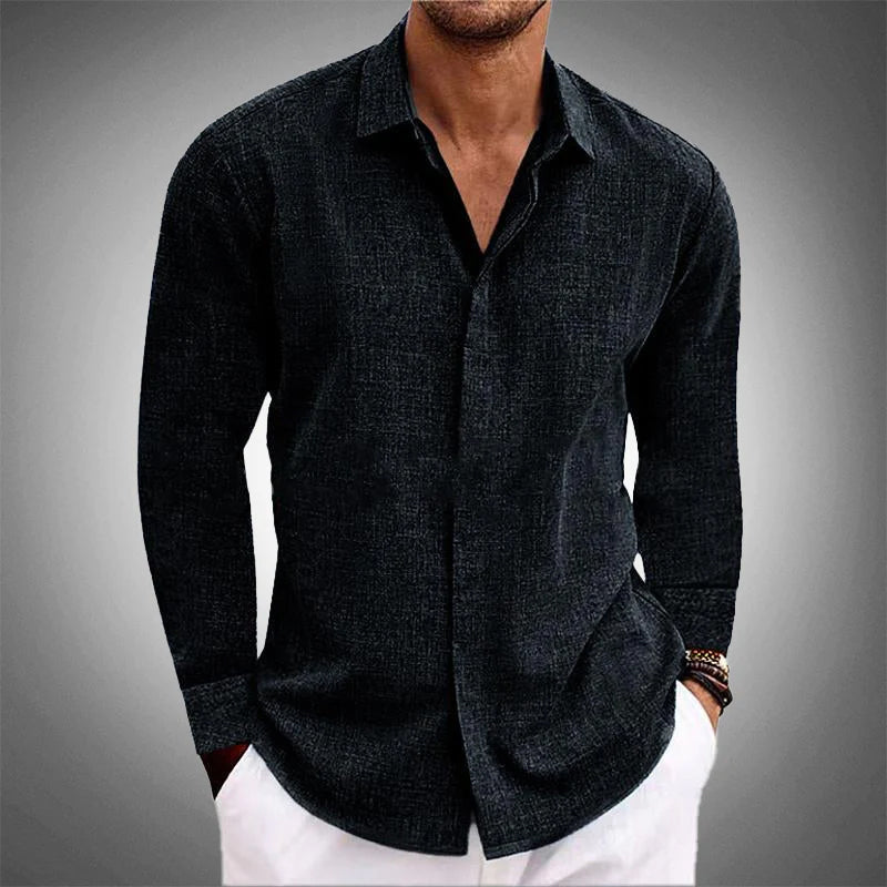 Hayes | Textured Collared Button-Front Shirt for Men