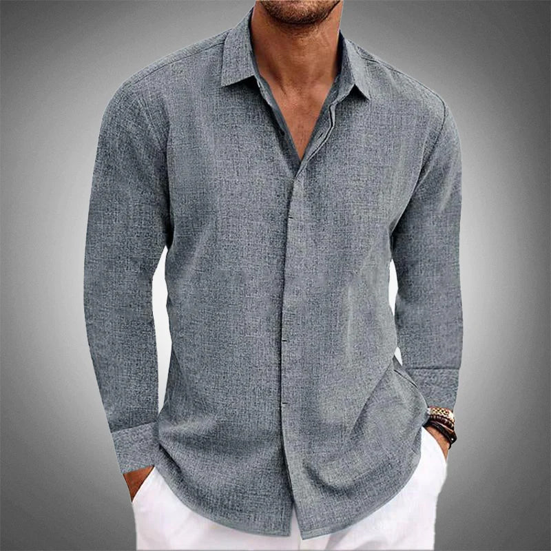 Hayes | Textured Collared Button-Front Shirt for Men
