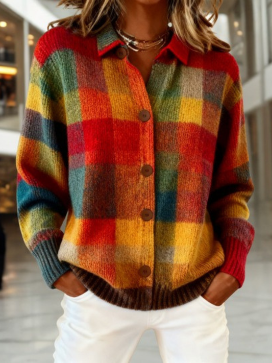 Ruby | Retro Plaid Cardigan