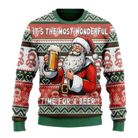 Dexter | Beer Print Crew Neck Christmas Sweater for Men
