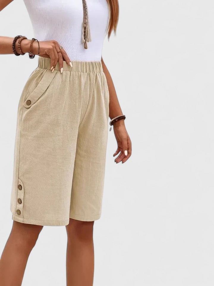 Denise | Women's High-Waisted Relaxed-Fit Comfortable Shorts