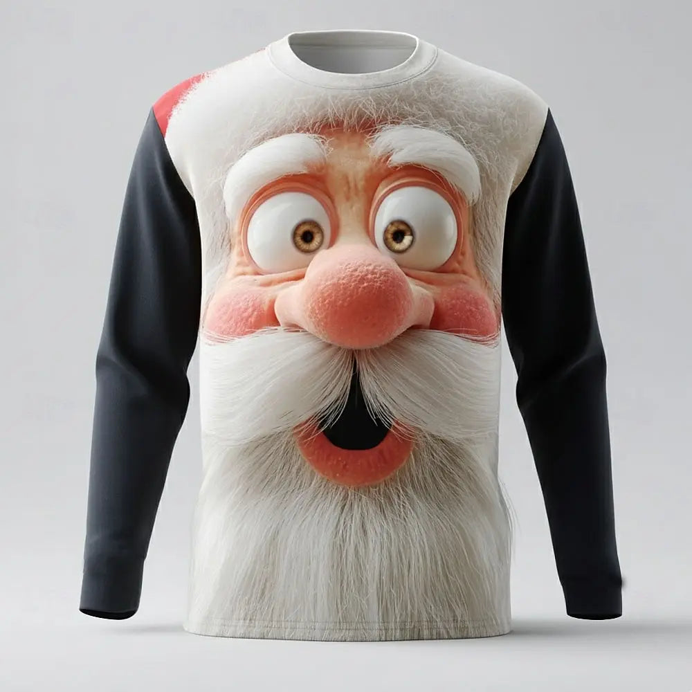 Wilco | 3D Santa Print Crew Neck Christmas Sweater for Men